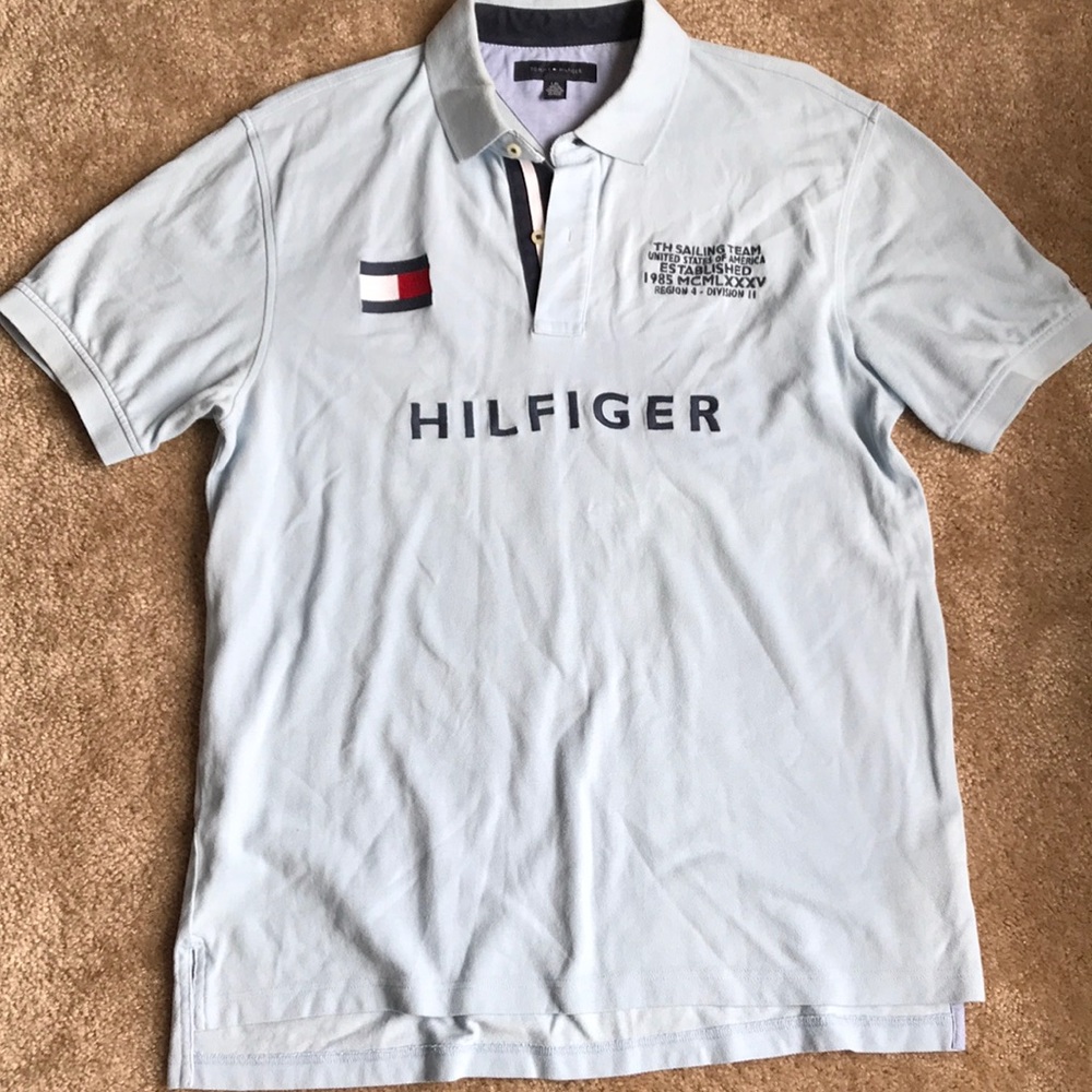 TOMMY HILFIGER POLO MENS BABY BLUE